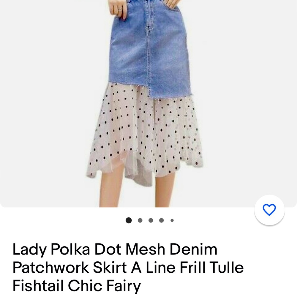 Polka Dot mesh debunk patchwork tulle skirt size L